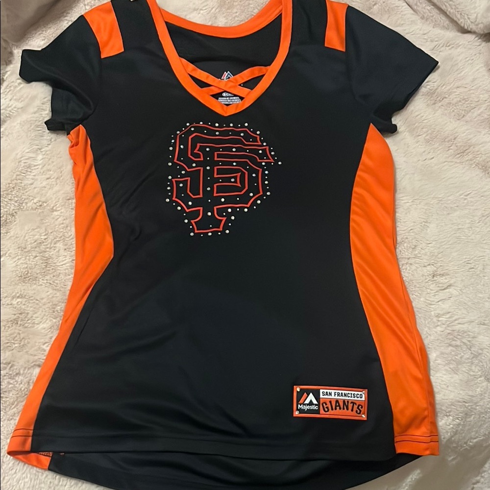 Majestic Black and Orange Giants Tee Woman’s small